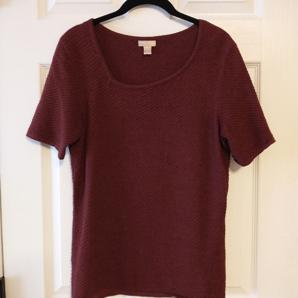 Nordstrom Studio 121 Short Sleeved Rib Knit Sweater